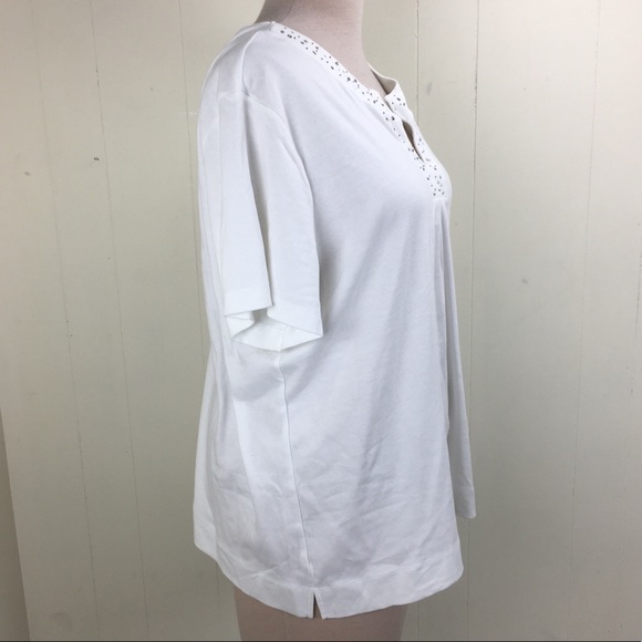 NWT Fashion Bug Essentials White V-Neck T-Shirt 4X - Picture 3 of 5